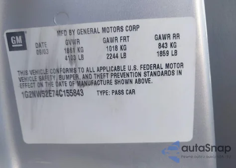 2004 Pontiac Grand Am Gt из США, поврежденный, VIN 1G2NW52E74C155843